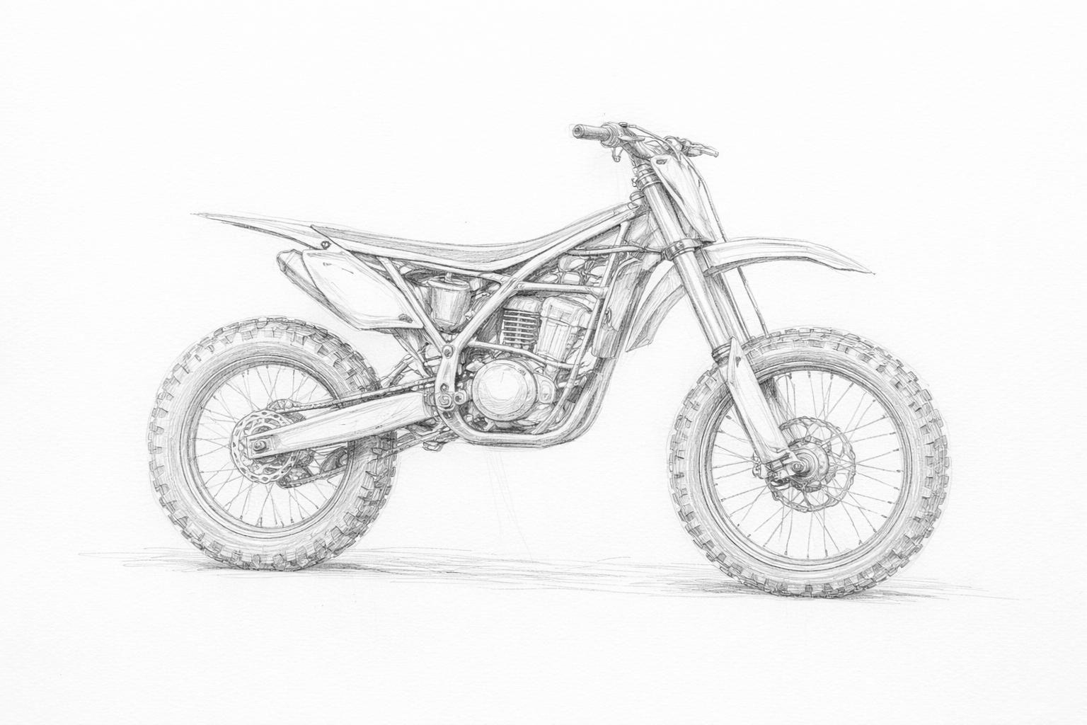 apprenez à dessiner une motocross facilement avec ce guide simple pour débutants, étape par étape au crayon.