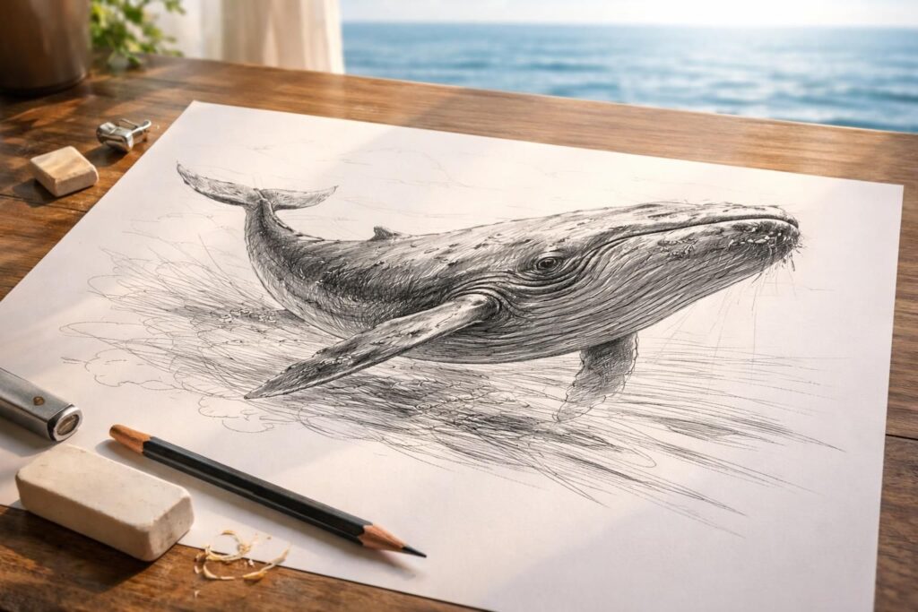 Comment dessiner une baleine : astuces simples pour un croquis réussi