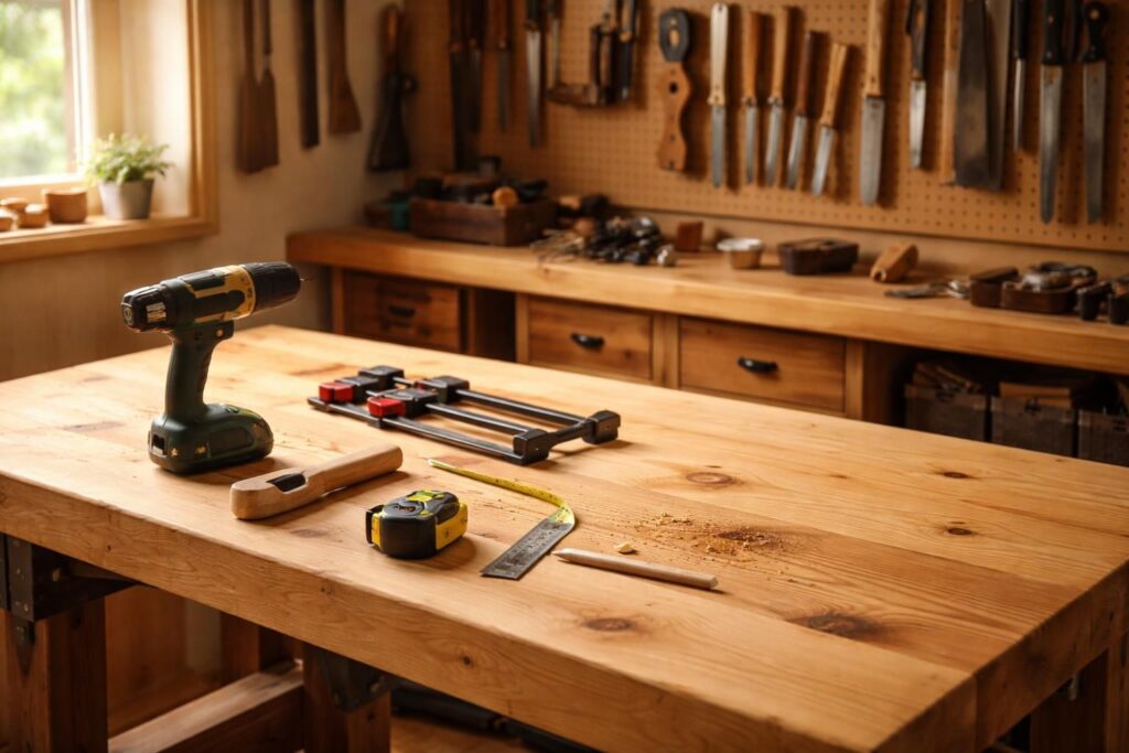 Établi plateau bois : choisir la planche idéale pour un atelier fonctionnel et chaleureux