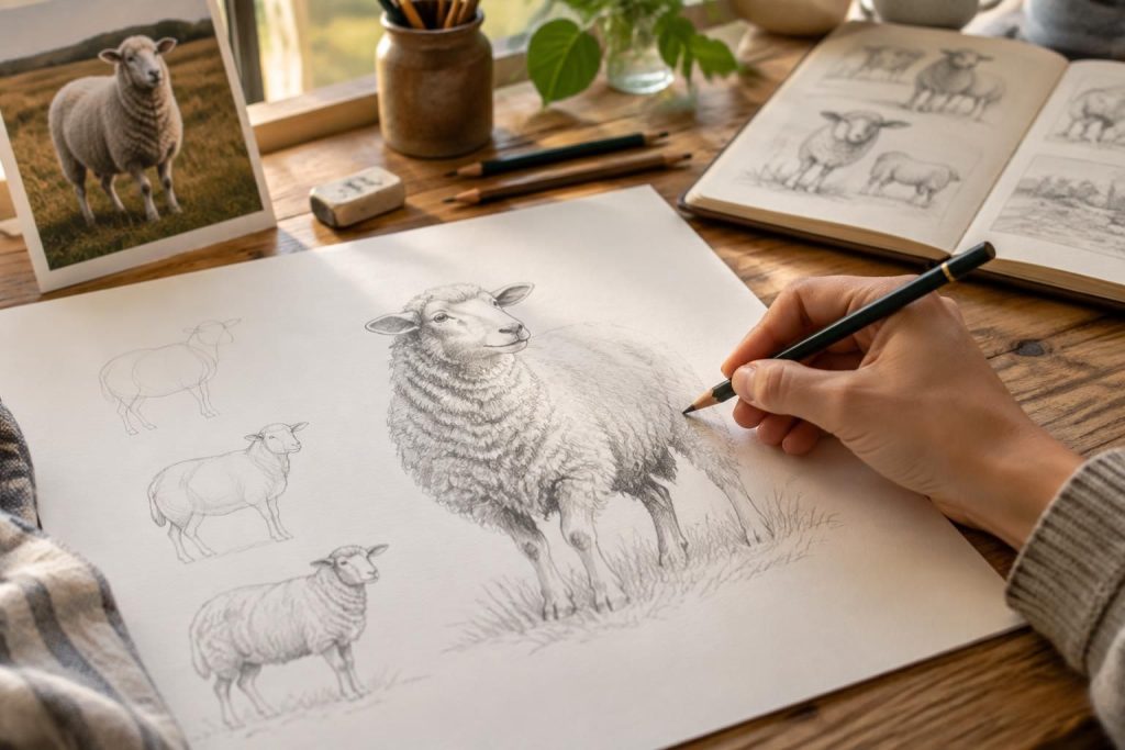 Comment dessiner des moutons : astuces simples pour un trait naturel et vivant