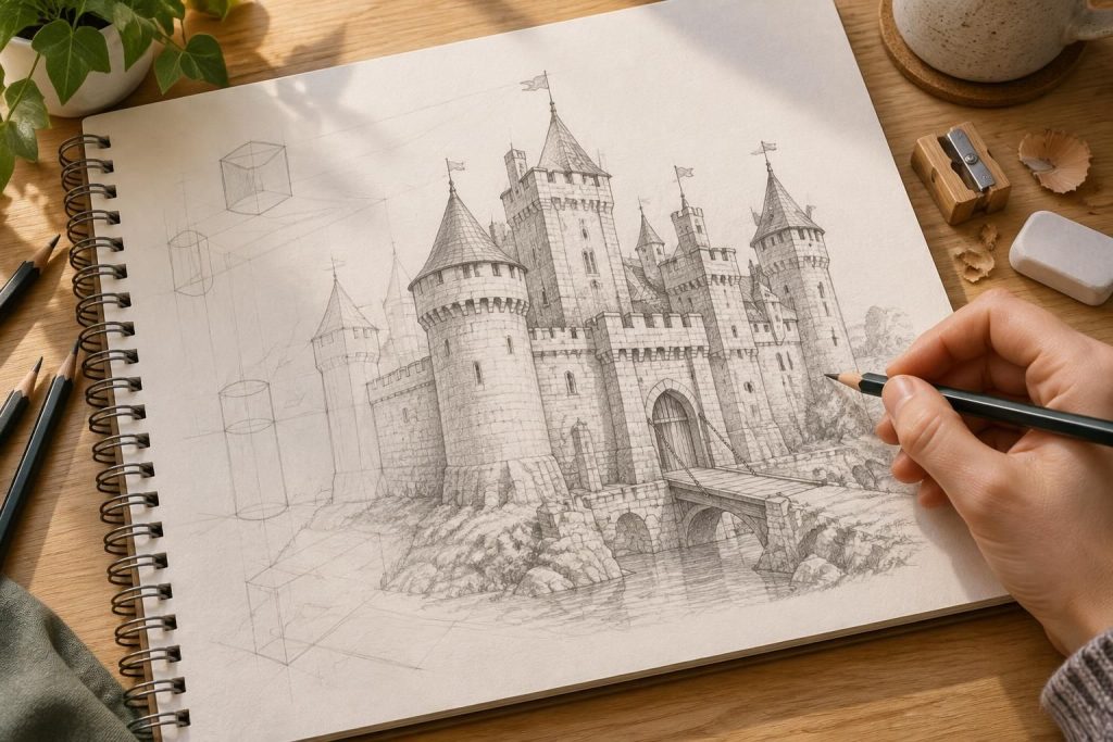 Comment dessiner un château : astuces simples pour un rendu réaliste et charmant